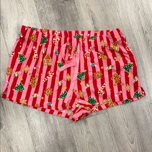 Old Navy Pink & Red Holiday Print Lounge Shorts